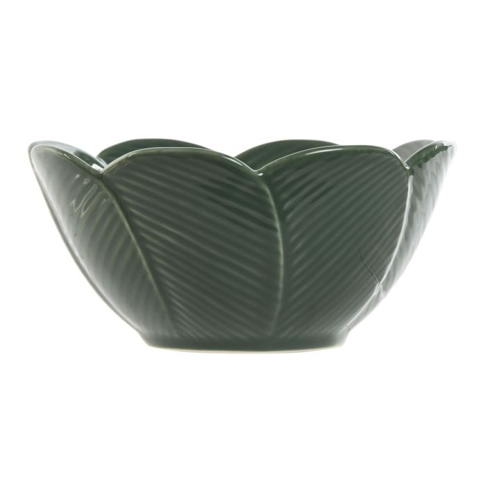 Bol Tropical DKD Home Decor Verde Verde Oscuro 16 x 7.6 x 16 cm (6 Unidades) 2