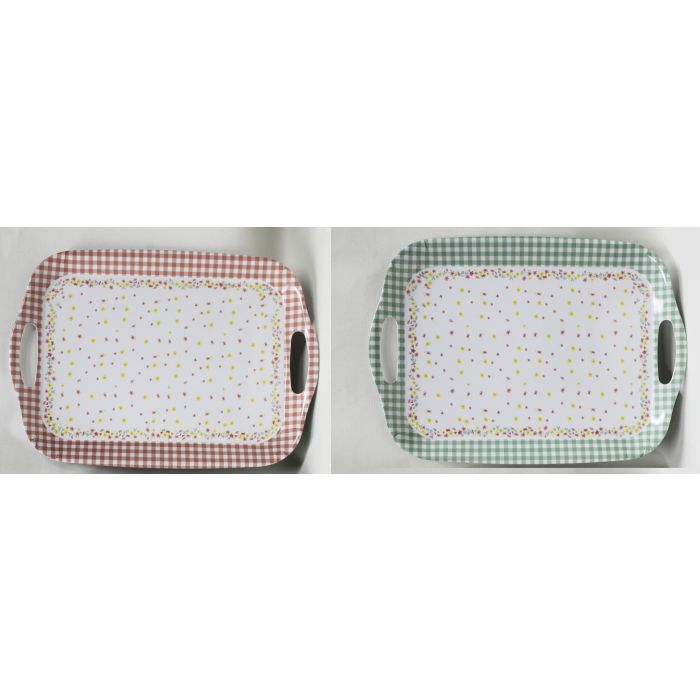 Bandeja Shabby DKD Home Decor Rosa Azul 26 x 2.2 x 36 cm (6 Unidades)