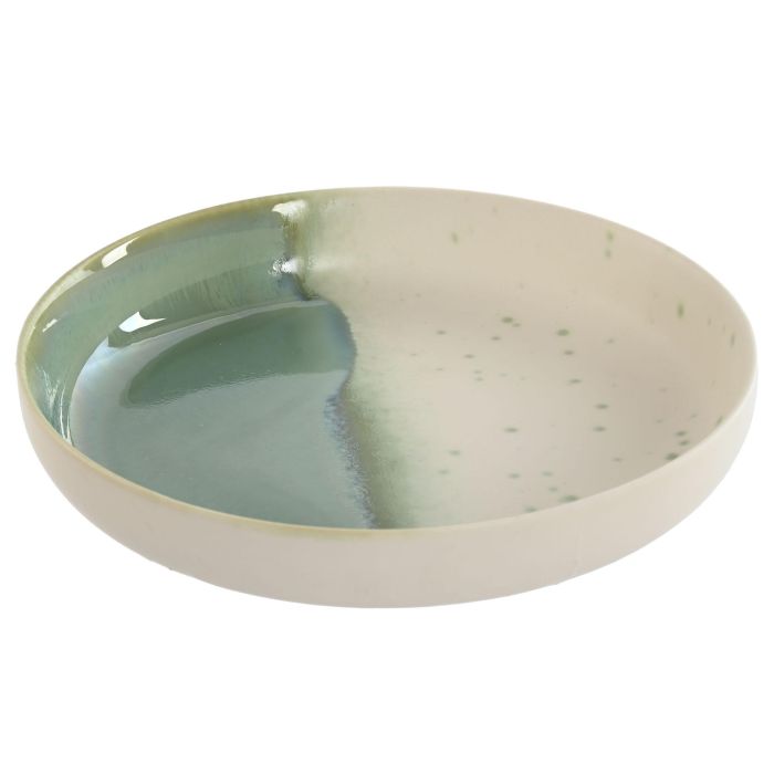 Plato Oriental DKD Home Decor Verde Blanco 22 x 4.3 x 22 cm (6 Unidades) 2