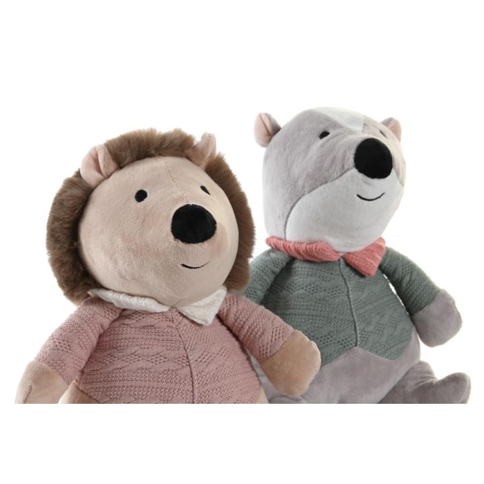 Peluche Baby DKD Home Decor Marron Gris 18 x 25 x 21 cm (6 Unidades) 1