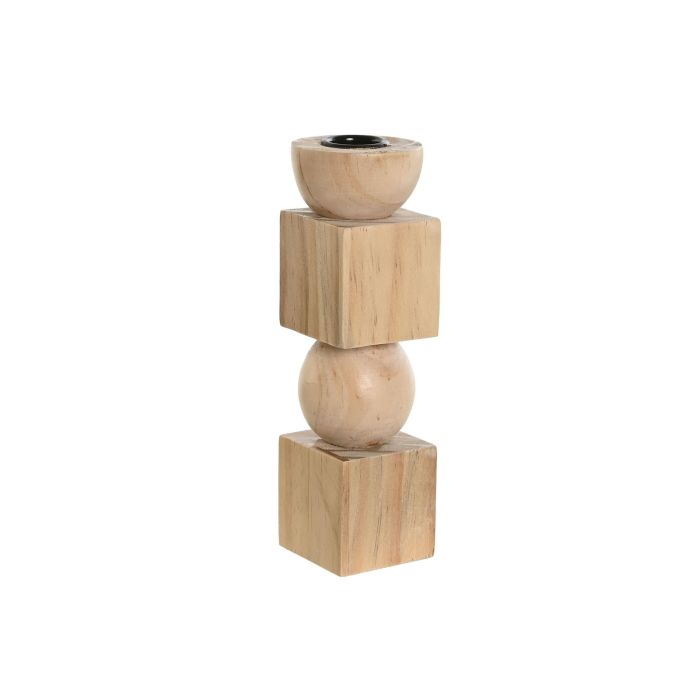 Portavela Scandi DKD Home Decor Natural 5 x 17.5 x 5 cm (6 Unidades)