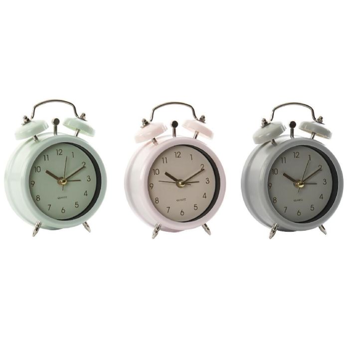 Reloj Despertador Scandi DKD Home Decor Verde Rosa 3.5 x 13 x 8 cm (6 Unidades)