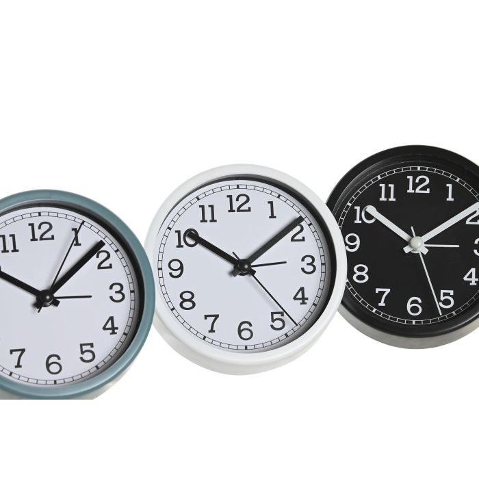 Reloj Despertador Basicos DKD Home Decor Negro Blanco 3.9 x 9.2 x 6 cm (6 Unidades) 1