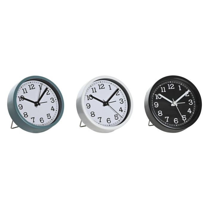 Reloj Despertador Basicos DKD Home Decor Negro Blanco 3.9 x 9.2 x 6 cm (6 Unidades)