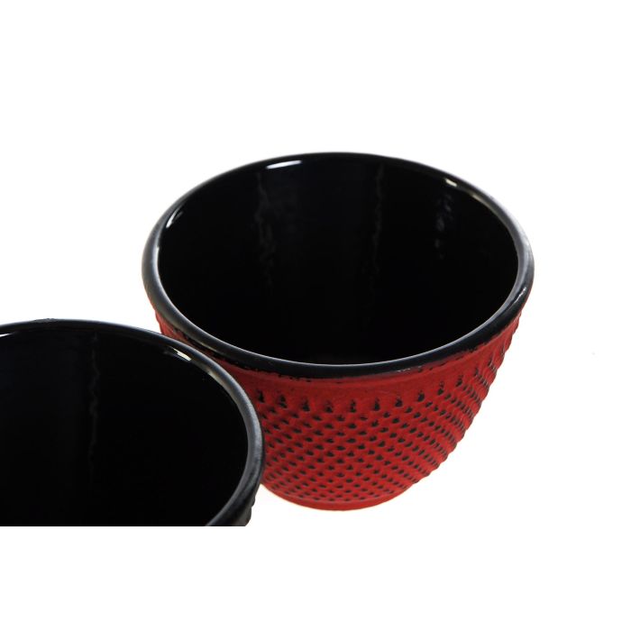 Vaso Oriental DKD Home Decor Rojo Negro 8 x 5.5 x 8 cm (6 Unidades) 2