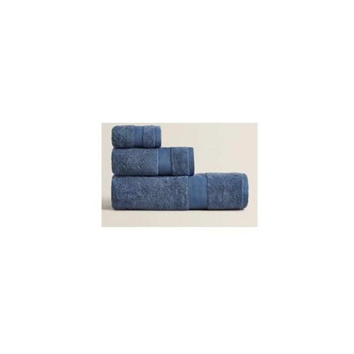 Toalla Basicos DKD Home Decor Azul Marino 50 x 1 x 30 cm (6 Unidades)