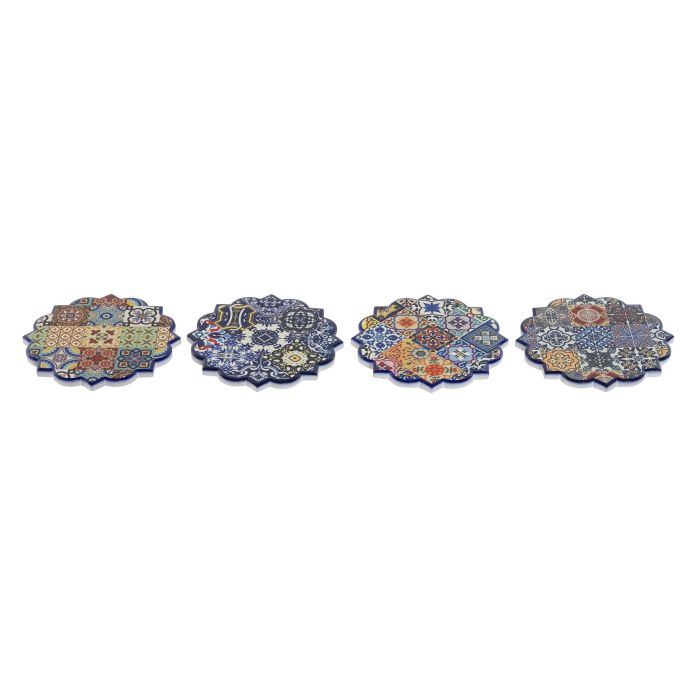 Posavasos Mediterraneo DKD Home Decor Multicolor Multicolor 10.8 x 0.7 x 10.8 cm (72 Unidades) 2