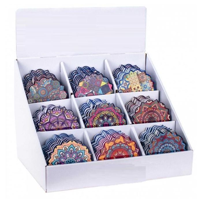 Posavasos Mediterraneo DKD Home Decor Multicolor Multicolor 10.8 x 0.7 x 10.8 cm (72 Unidades) 3