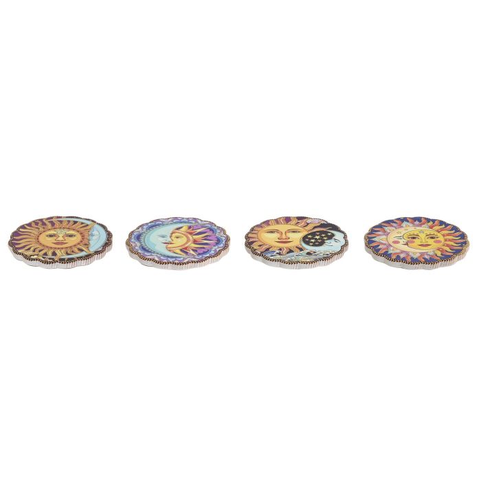 Posavasos Mediterraneo DKD Home Decor Multicolor 10.8 x 0.7 x 10.8 cm (72 Unidades) 1