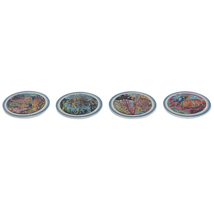 Posavasos Mediterraneo DKD Home Decor Multicolor 10.8 x 0.7 x 10.8 cm (72 Unidades) 2