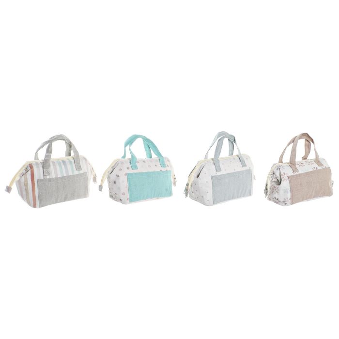 Bolsa Termica Shabby DKD Home Decor Blanco Multicolor 11 x 16 x 34 cm (8 Unidades)