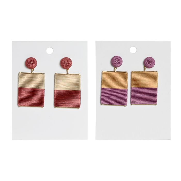 Pendientes Mediterraneo DKD Home Decor Coral Lila 0.5 x 6 x 3 cm Set de 2 (8 Unidades) 1