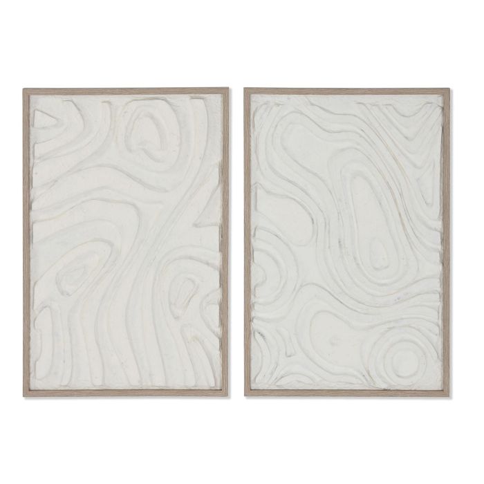 Cuadro Urban DKD Home Decor Blanco Natural 2 x 60 x 40 cm (8 Unidades)