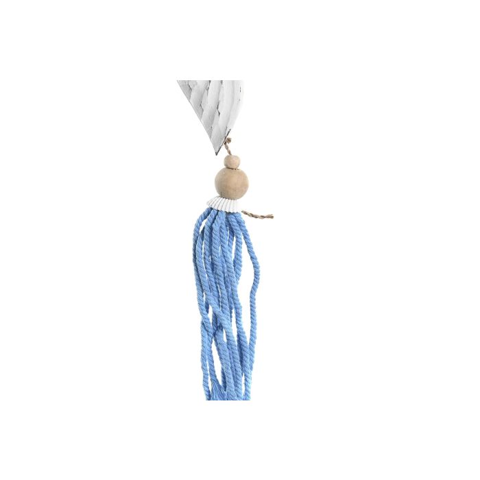 Decoracion Colgante Mediterraneo DKD Home Decor Blanco Azul 5 x 45 x 14 cm (8 Unidades) 2