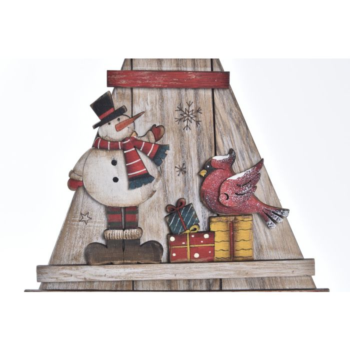 Arbol Navidad Tradicional DKD Home Decor Natural Rojo 5 x 31.5 x 17 cm (8 Unidades) 1