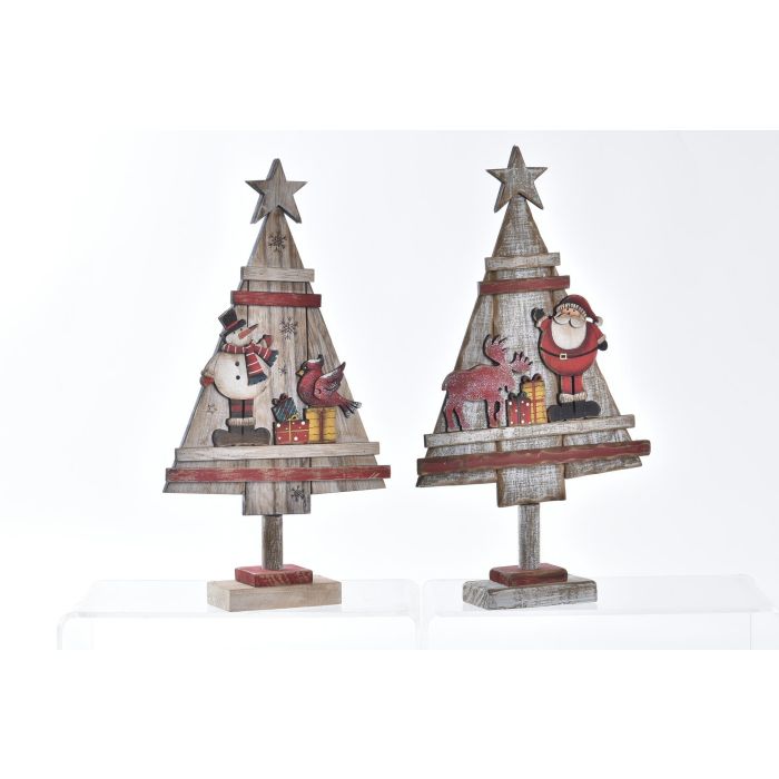 Arbol Navidad Tradicional DKD Home Decor Natural Rojo 5 x 31.5 x 17 cm (8 Unidades)