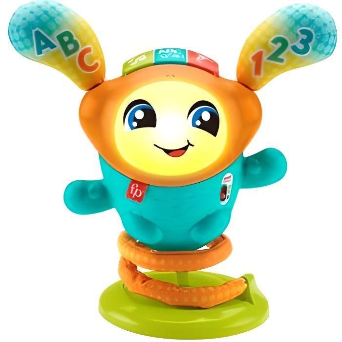 Fisher Price - DJ El robot Danseur ha rebotado - Wake -Up Toy 1er Edad - 9 meses y más