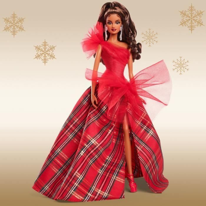 Muñeca BARBIE Feliz Navidad Marrón HRM63 1