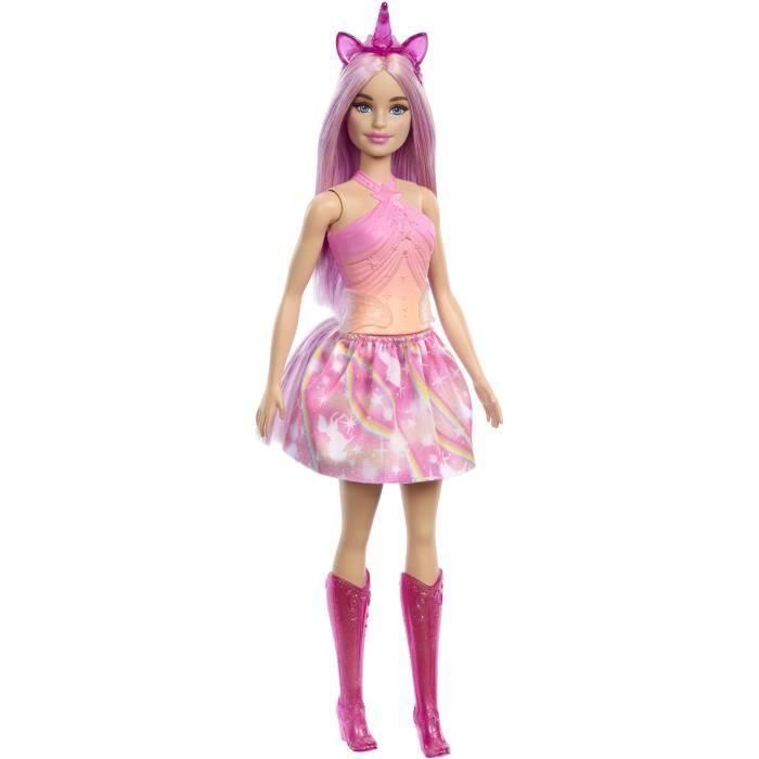 Muñeca barbie unicornio. cada muñeca lleva un look de colores brillantes. - modelos surtidos