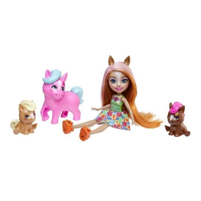 Enchantimals-Pony Thinking Family-Muñeca y 3 figuras de pony HXB99 1