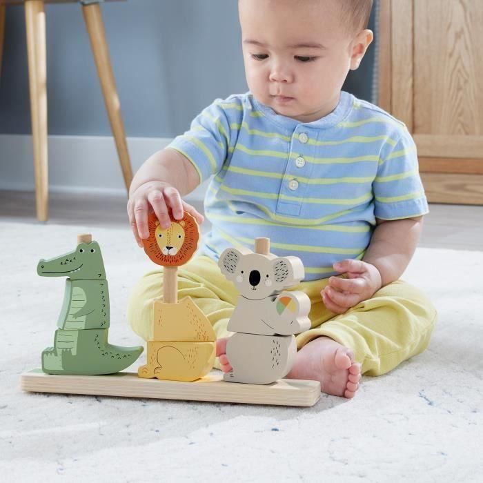 Fisher-Price-Animales de madera para apilar y clasificar, 10 piezas HXV04 3