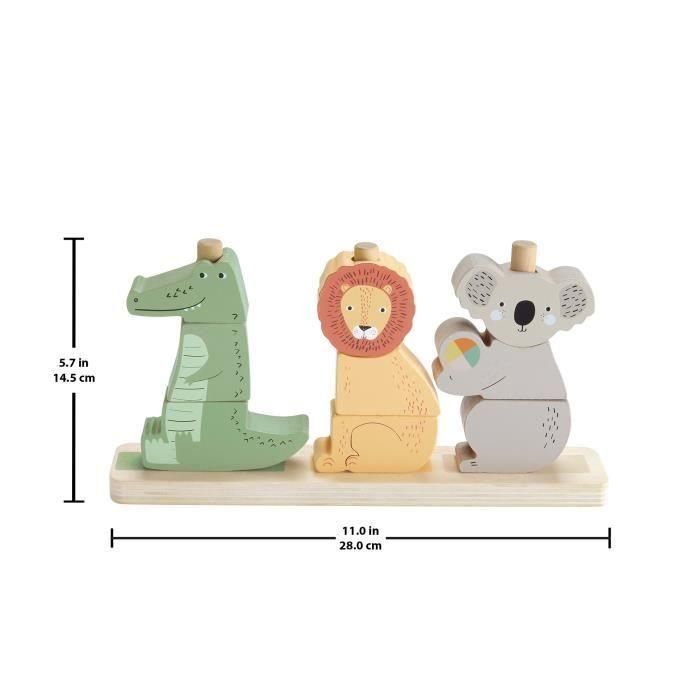 Fisher-Price-Animales de madera para apilar y clasificar, 10 piezas HXV04 5