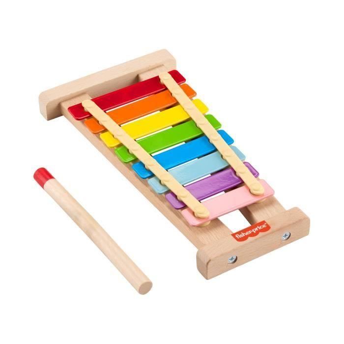 Fisher-Price-Xilofón de madera, instrumento musical con 2 piezas HXV13 3