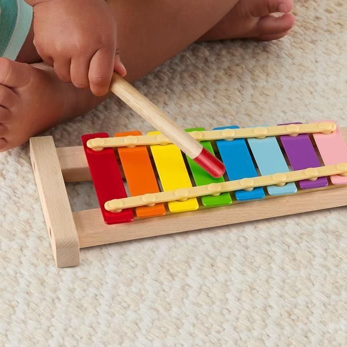 Fisher-Price-Xilofón de madera, instrumento musical con 2 piezas HXV13 5