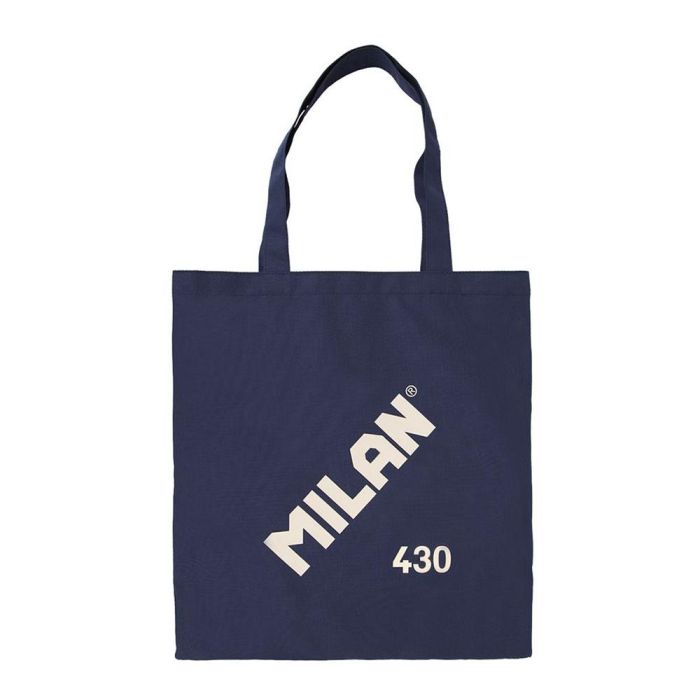 Milan Serie 1918 Tote Bag con Asas Tejido Ripstop, Bolsa Reutilizable de Poliéster Azul Marino 12.6 Litros para Compra, 38x41 cm Milan Serie 1918 Tote Bag con Asas Tejido Ripstop, Bolsa Reutilizable de Poliéster Azul Marino 12.6 Litros para Compra, 38x41 cm