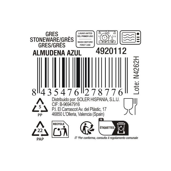 La Mediterranea Mug Almudena Azul 330 cc (36 Unidades) 4