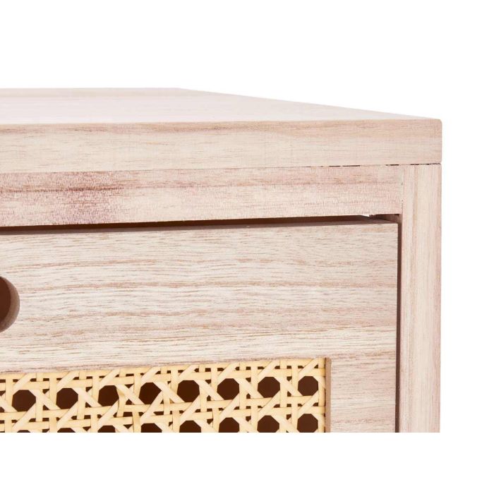 Cajonera de Rattan 4 Cajones Ancha Giftdecor 40x70x29 cm, Madera y Plástico, Color Natural 3
