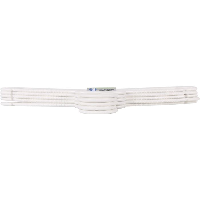 Set de 5 perchas de plástico blanco, 37x18.5 cm, marca Dem (12 Cajas) 2 Set de 5 perchas de plástico blanco, 37x18.5 cm, marca Dem (12 Cajas) 2