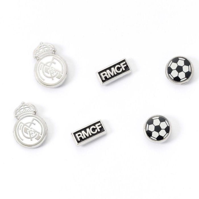 THE CARAT SHOP Set 3 Pares de Pendientes Oficiales Real Madrid con Escudo y Logo, Cierre a Presión, Licencia Oficial, Hipoalergénicos