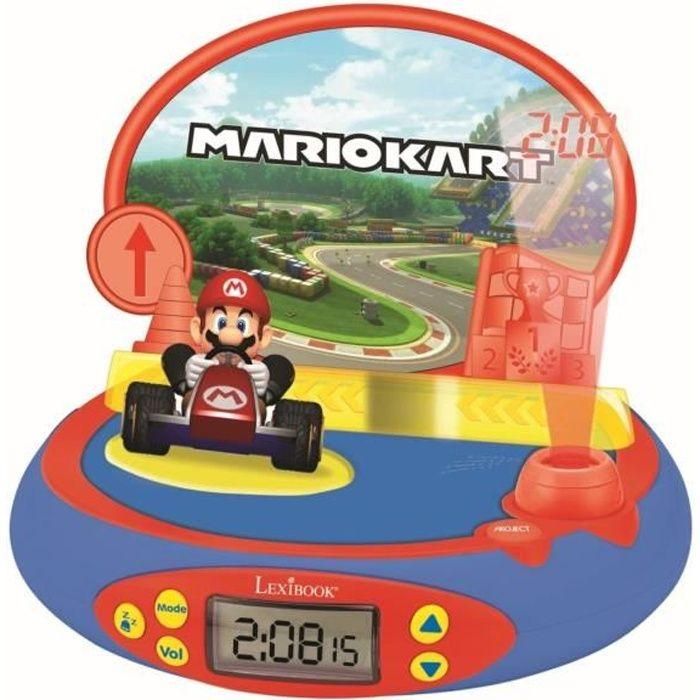 Reloj despertador con proyector MARIO KART con sonidos de videojuegos de Nintendo Reloj despertador con proyector MARIO KART con sonidos de videojuegos de Nintendo