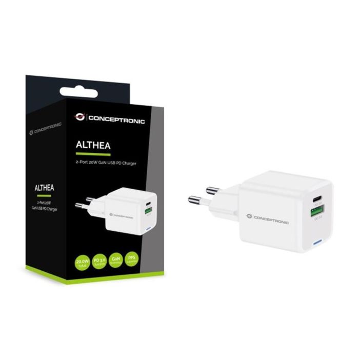 Cargador Pared Conceptronic Althea15 W 20 W Blanco 2 Cargador Pared Conceptronic Althea15 W 20 W Blanco 2
