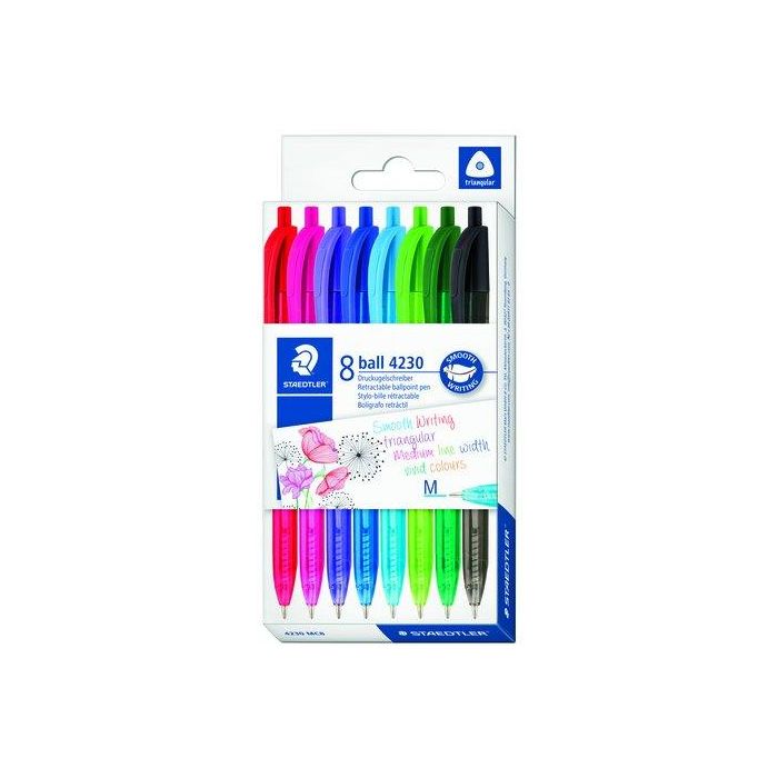 Boligrafo Staedtler Retractil 4230 Medio Estuche De 8