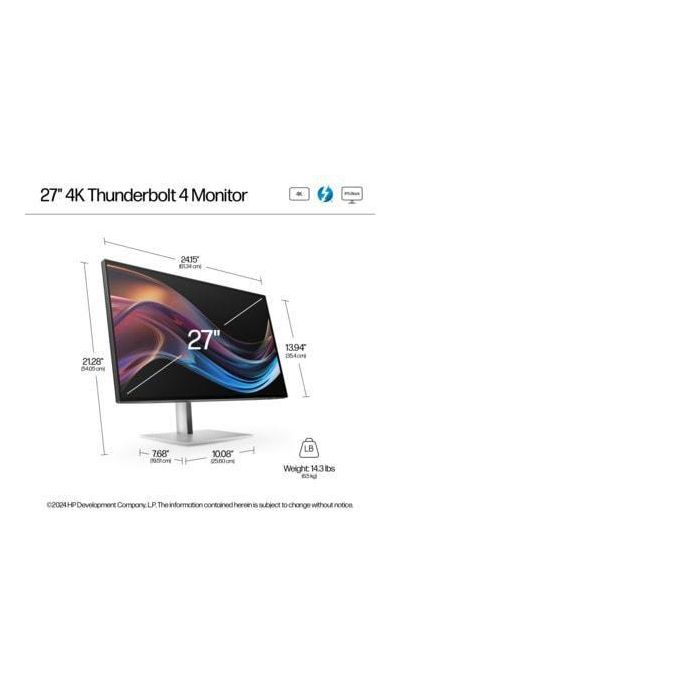 HP Monitor S7 Pro 727pk / 27" / 4K / HDMI-DisplayPort-USB(A)-USB(C) / Regulable Altura 14 HP Monitor S7 Pro 727pk / 27" / 4K / HDMI-DisplayPort-USB(A)-USB(C) / Regulable Altura 14