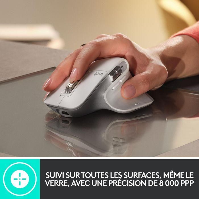 Logitech 910-006560 Ratón Ergonómico Inalámbrico MX Master 3S Bluetooth 8000 DPI Clics Silenciosos MagSpeed Batería Recargable Gris Pálido 11 Logitech 910-006560 Ratón Ergonómico Inalámbrico MX Master 3S Bluetooth 8000 DPI Clics Silenciosos MagSpeed Batería Recargable Gris Pálido 11
