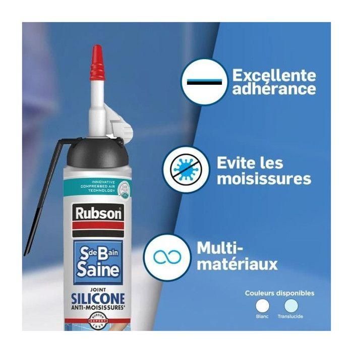 Rubson 2716027 Sellador Sanitario para Juntas Translúcido 200ml - Aplicación Fácil para Baños Saludables 3 Rubson 2716027 Sellador Sanitario para Juntas Translúcido 200ml - Aplicación Fácil para Baños Saludables 3