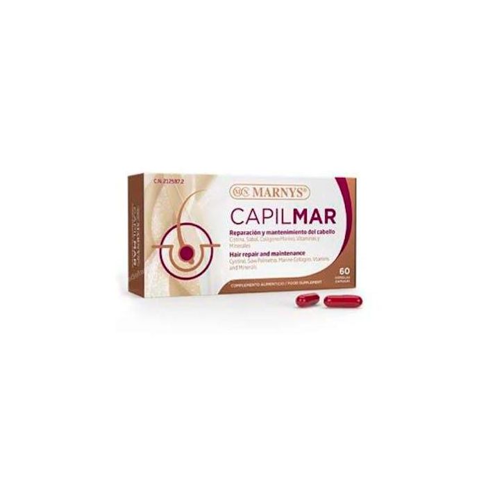 Capilmar Complemento Alimenticio para Salud Capilar con Biotina, Zinc y Selenio 60 Cápsulas