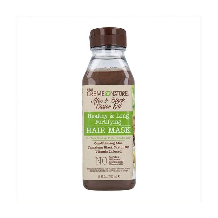 Creme of Nature Mascarilla Fortificante Aloe & Black Castor 355 ml - Hidrata y Mejora la Fuerza del Cabello