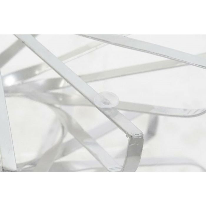 Mesa de Comedor DKD Home Decor Plateado Cristal Hierro (81 x 81 x 38 cm) 1