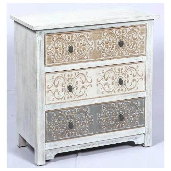 Comoda Arabe DKD Home Decor Blanco Marron 40 x 86 x 80 cm