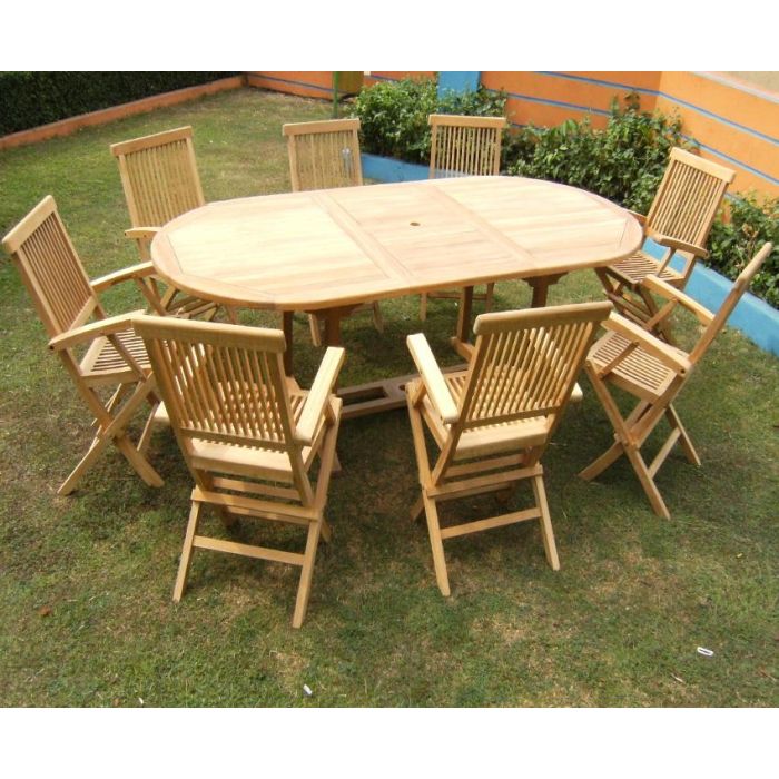 Mesa Comedor Terraza Y Jardin DKD Home Decor Marron 120 x 75 x 180 cm Set de 9