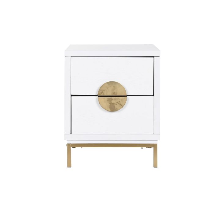 Mesita De Noche Oriental DKD Home Decor Blanco Dorado 40 x 50 x 40 cm 4