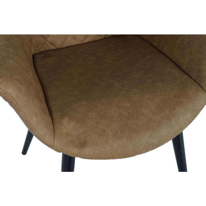 Silla Loft DKD Home Decor Camel Negro 64 x 82 x 68 cm (2 Unidades) 1