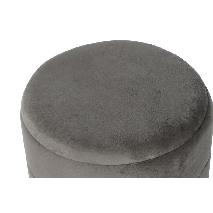 Reposapiés DKD Home Decor Dorado Gris oscuro Poliéster Metal 38 x 38 x 41 cm 1