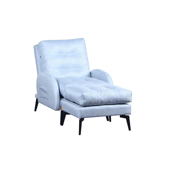 Sofa Cama Scandi DKD Home Decor Azul Celeste Negro 85 x 90 x 74 cm Set de 2 2