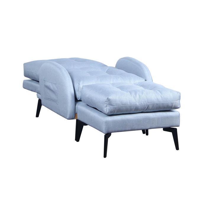 Sofa Cama Scandi DKD Home Decor Azul Celeste Negro 85 x 90 x 74 cm Set de 2 3
