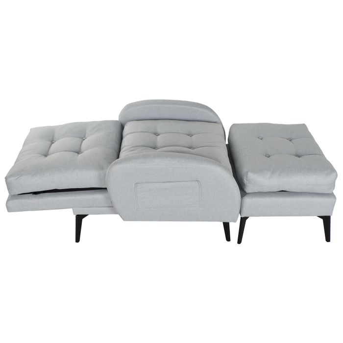 Sofa Cama Scandi DKD Home Decor Azul Celeste Negro 85 x 90 x 74 cm Set de 2 7